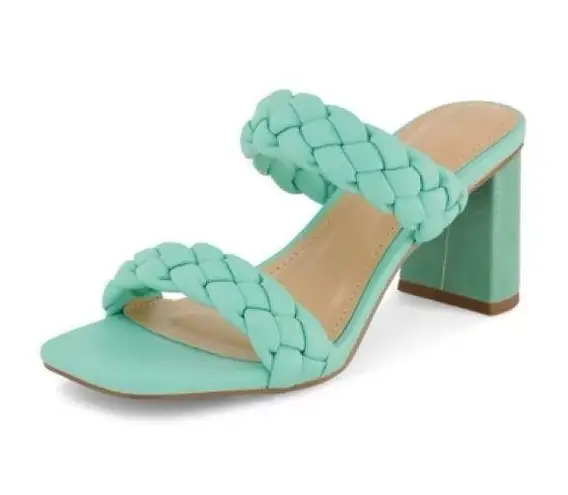 Guess NEW   Iris braided Heel Sandal +Memory Foam Comfort Color Aqua - Image 1