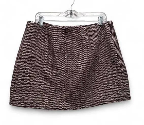ASTR the Label Covina Brown Herringbone Mini Skirt Size Large