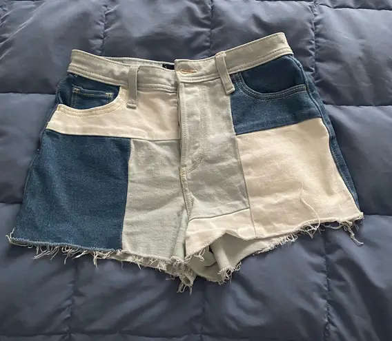 Hollister Patchwork High Rise Jean Shorts