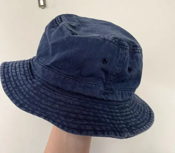 vintage blue cotton bucket hat casual summer style coastal boho classic