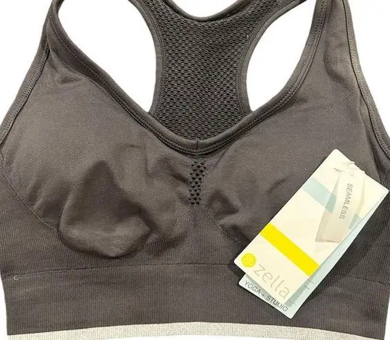 Zella  Sports Bra Women's XS Gray Seamless Racerback Top Activewear Athleisure