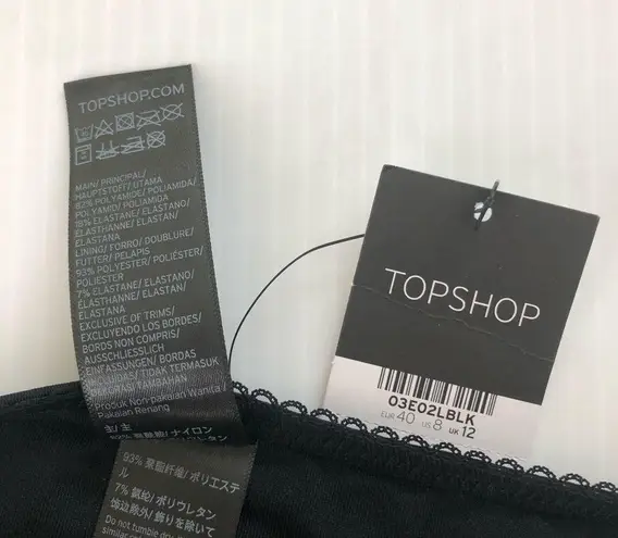 Topshop  NWT Tie Side Black Bikini Bottoms, 8