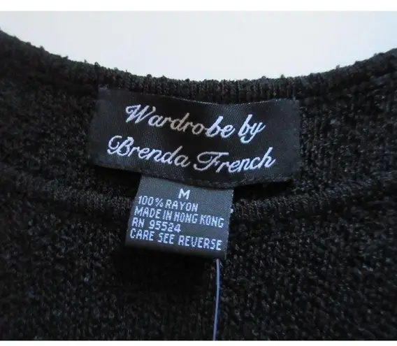 NWT QVC Wardrobe by Brenda French Black Nubby Knit Sleeveless Tank Maxi Dress M Size M