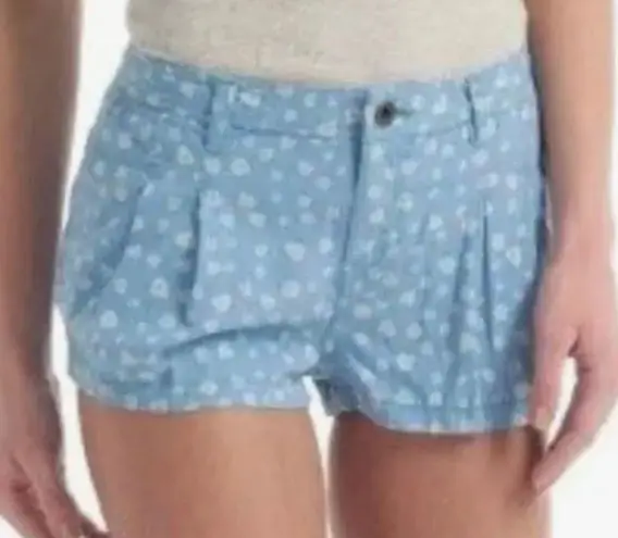 Superdry NWT Bluebell Light Blue Ditsy Floral Embroidered Shorts with Pockets, size S