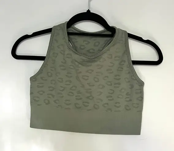 Z By Zella Olive Army Green Animal Print Sports Bra