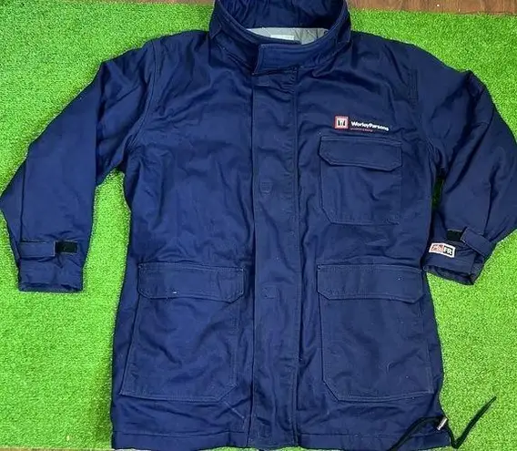 Vintage Work Jacket LG 2112 Fire Proof Arc Protection HRC2 Heavy Duty 9 Oz FR Size XL