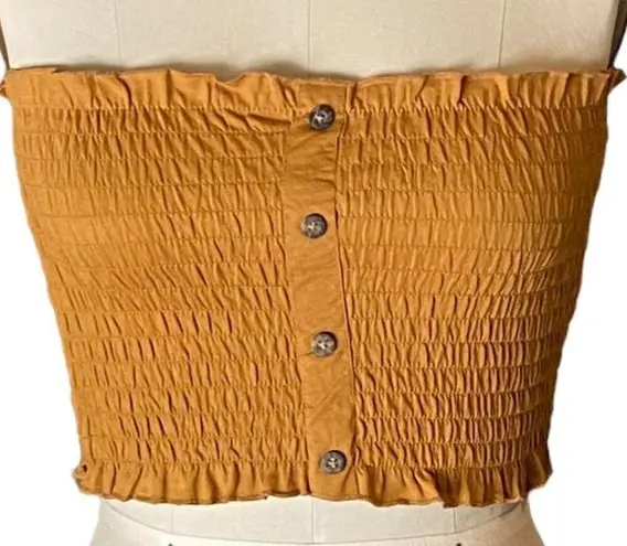 Brave Soul LONDON Ladies Mustard Gold TANK TOP ~ 4 Button Front ~ Women's Size S