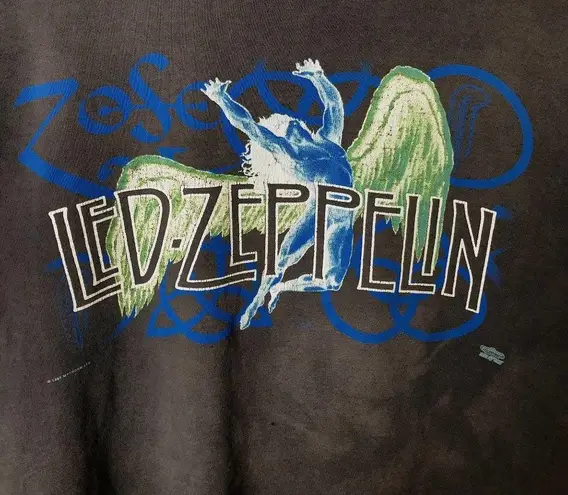 Vintage 90s Led Zeppelin Band Promo Tee T Shirt Distressed 1995 Tour Concert Size M