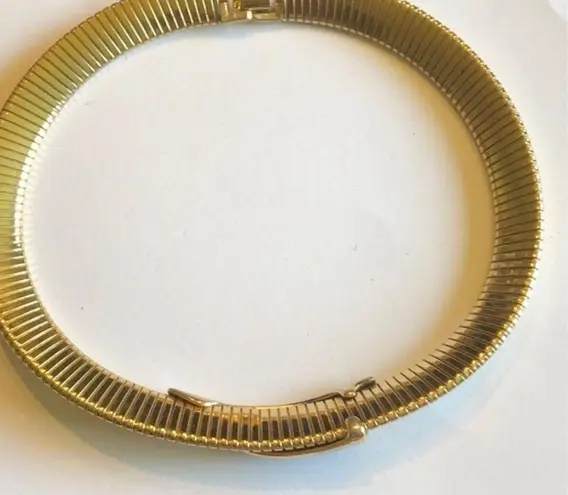 Monet  Vintage Gold Tone Flexible/Stretch Chain Statement Necklace