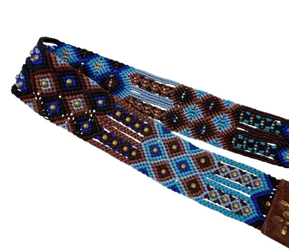 Calleen Cordero Cabo 1.75” Woven Belt Size 32 Blue