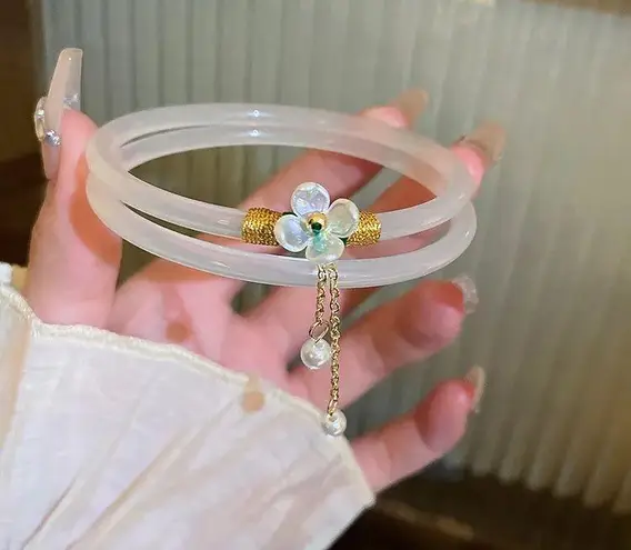 Flower Tassel Bracelet Giftaecologist Green