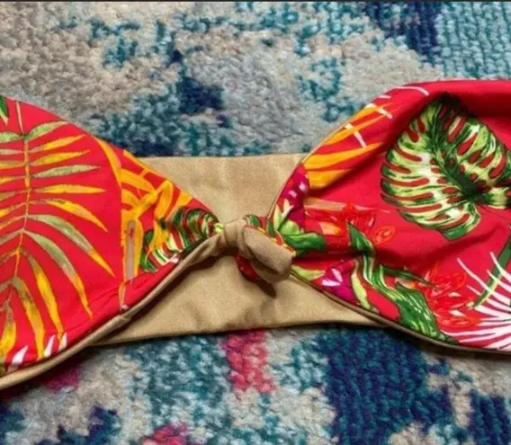 Dolce Vita NWT Tropical Print Reversible Bikini in Cherry Size Medium