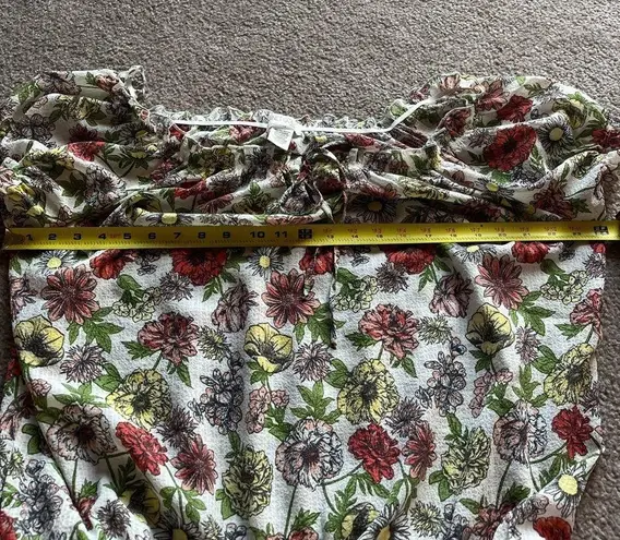 Planet Gold 2/$12 Women’s Plus Orange Floral Print Ruffle Loose Fit Blouse 1X