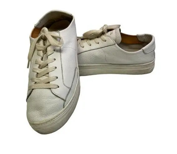 Soludos  White Leather  Preppy Sneakers Shoes Size 10