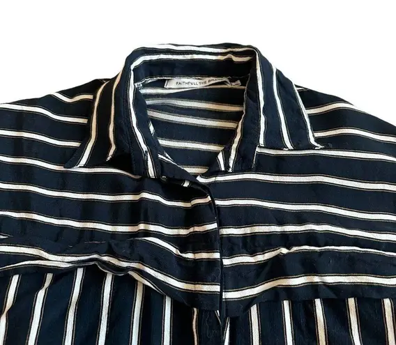 Faithfull the Brand Black White Striped Romper Shorts One Piece Size XS Women's