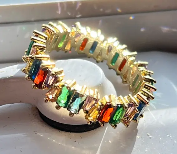 Anthropologie 18K multi gemstone ring 