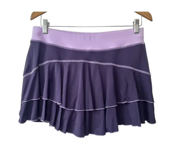 Sofiabella Purple Colorblock Ruffle Back Skort Large Tennis Golf Pickleball