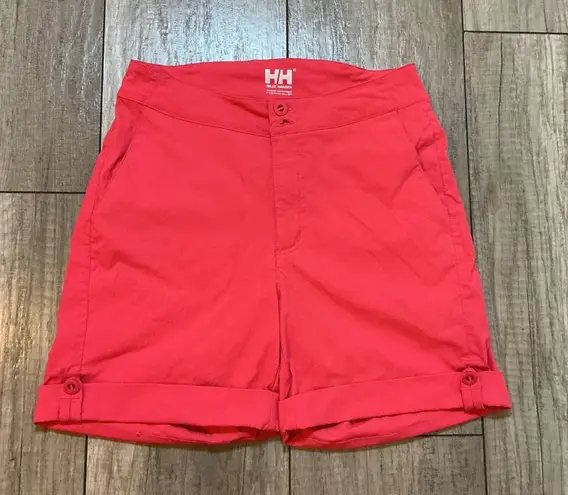 Helly Hansen Coral Pink Cuffed High Waist Outdoor Hiking Shorts Womens XS