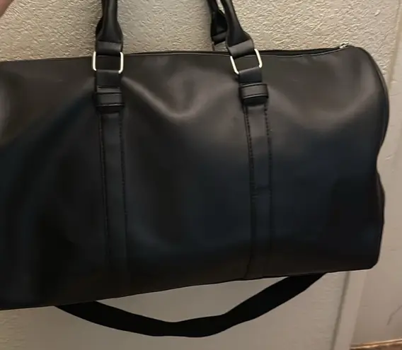 French Connection black Carryall Weekender bag Faux leather