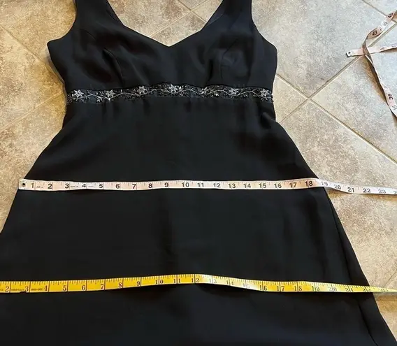 Michaelangelo empire waist sleeveless formal black maxi dress backless flawless