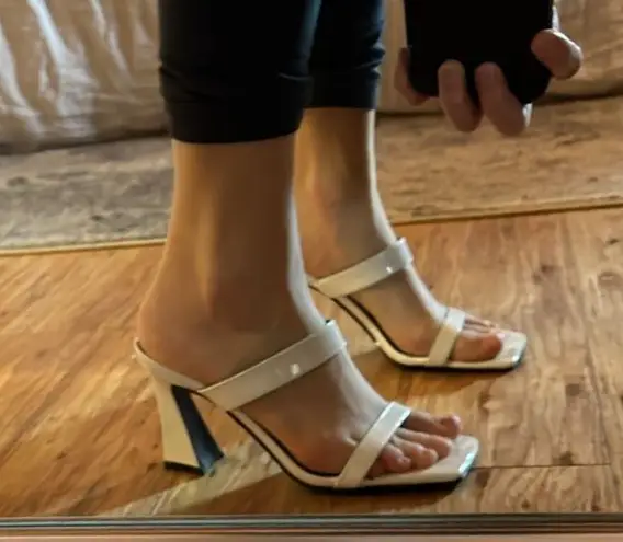 Nine West  white open toe heels