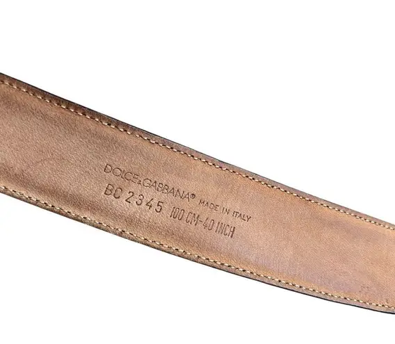 Dolce & Gabbana Women’s XL Italian Leather Belt Black With Silver Buckle Minimal