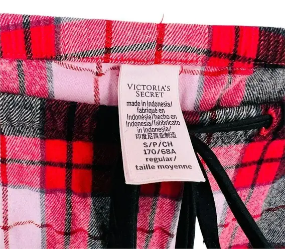 Victoria's Secret Victoria’s Secret Shimmer Red Pink Black Check Flannel Long PJ Set Small - Image 12