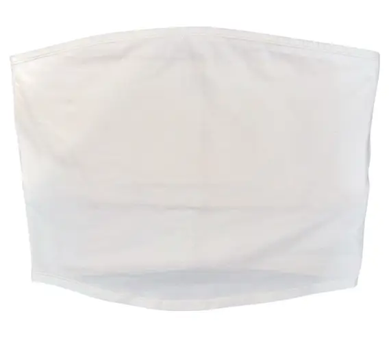 Spirit Jersey White Tube Top Sleeveless Casual Basic Crop Top Bandeau