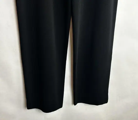 Misook Exclusively Classic Knit Straight Wide Leg Pull On Pants Black Size Small