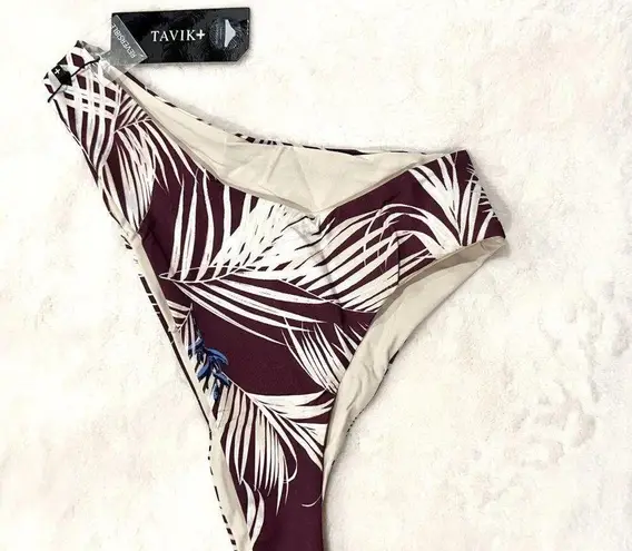 NWT Tavik Ali Moderate Swim Bottom in Latona Palm Merlot (Reversible)