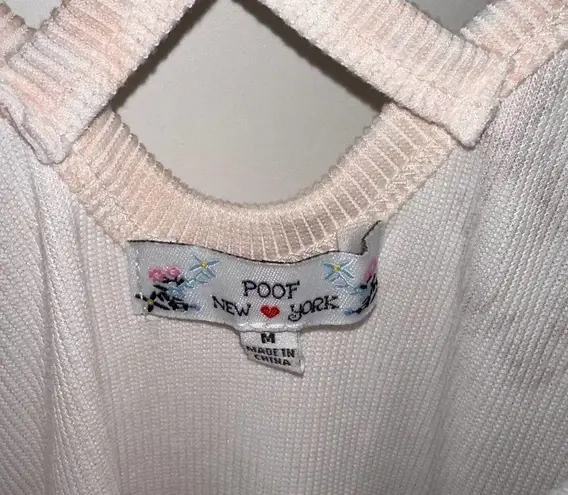 Poof New York PINK TIE DYE RIBBED STRETCH TOP MEDIUM