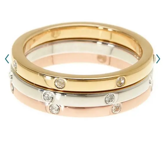 Adornia 14k Gold & Rose Gold Plated Stainless Steel Cubic Zirconia Trio Set thumbnail 3