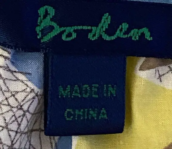 BODEN light blue and yellow tank top with side zipper. Size UK 14/US 10. EUC