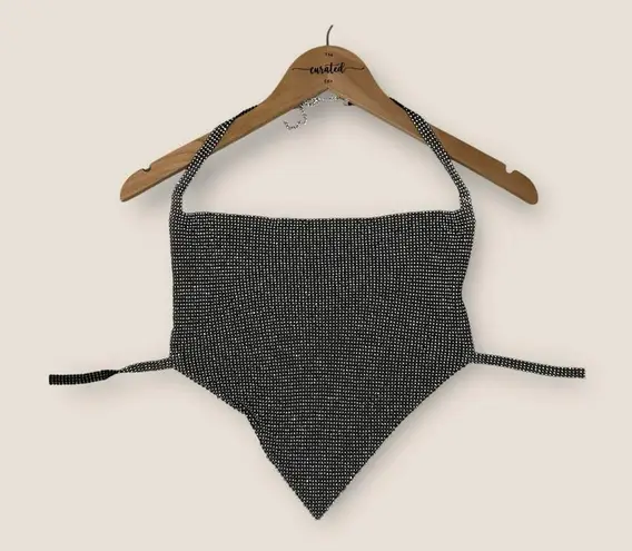CuratedxEdit | Rhinestone Halter Top | OS | Silver Size undefined