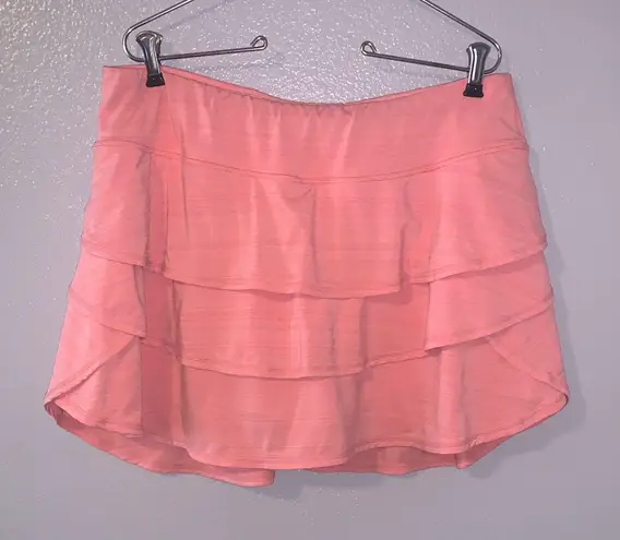 Ideology Flounce Skort Pink Layered Skirt short lined zip back