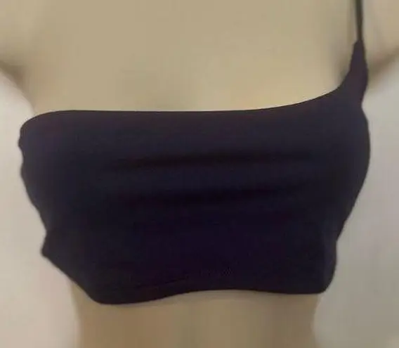Susana Monaco Women’s Made In USA One Shoulder Bralette Crop Top Size S Navy New