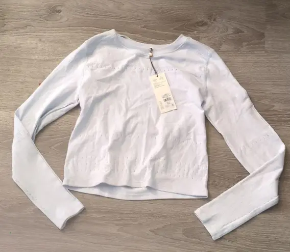 Calia By Carrie Underwood Light Blue Pointelle Seamless Long Sleeve Top Sz L/XL Size L