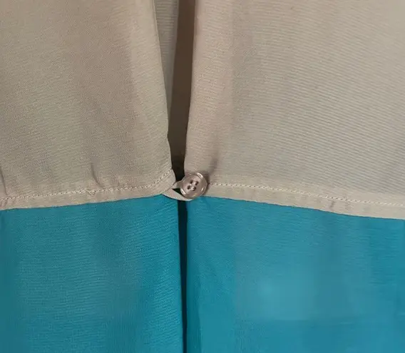 Ali & Kris color block roll tab sleeve blouse