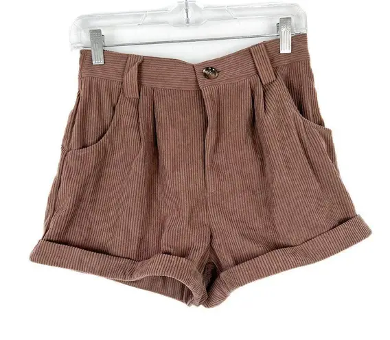 Halara NWT  Button Zipper Side Pocket Corduroy Casual Shorts Size Small S NEW