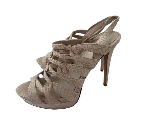 Elie Tahari Taupe Beige Leather Slingback Heels Size 39/9