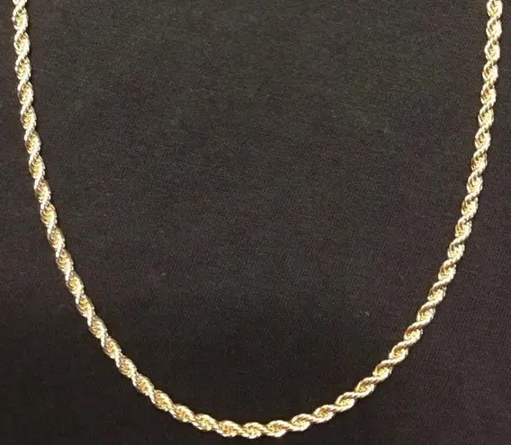 Gold Chain Rope Chain 24in 4mm And Icy Hamsa Pendant Set