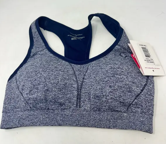 Moving Comfort JustRight Racer sports bra in navy heather size S Small NWT