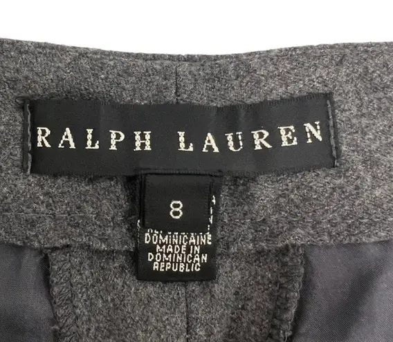 Ralph Lauren  Black Label Wide Leg High Rise Wool Dress Pants Gray Women’s Size 8