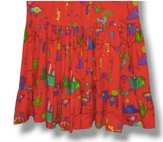 Vtg Aqua Teen Kokopelli Southwestern Peasant Skirt-Medium-Petroglyphs-Broomstick