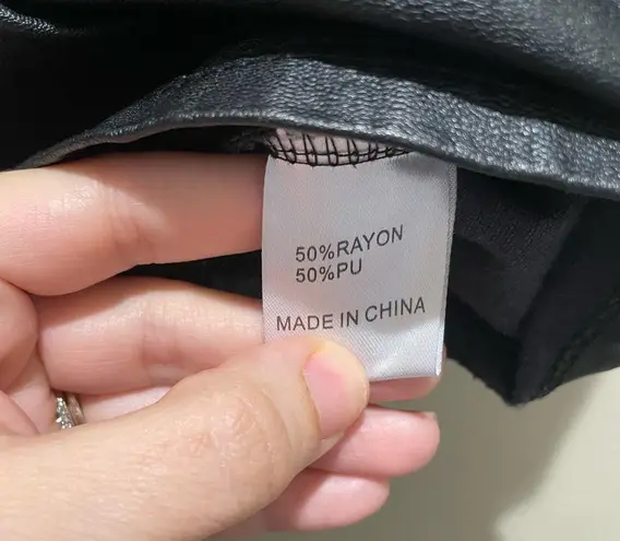 SEEK the Label LF Faux Leather Cropped Tank Top Black Size Medium