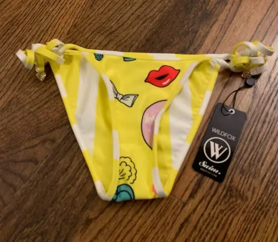 Wildfox Reversible Emoji Print Bikini Bottoms