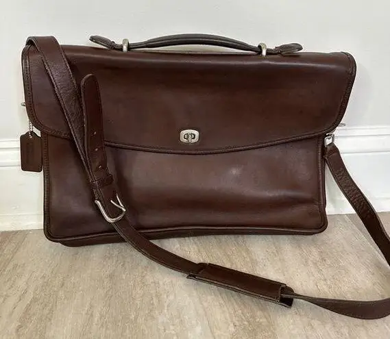 Coach Vintage  Lexington Dark Brown briefcase messenger bag E97-3285