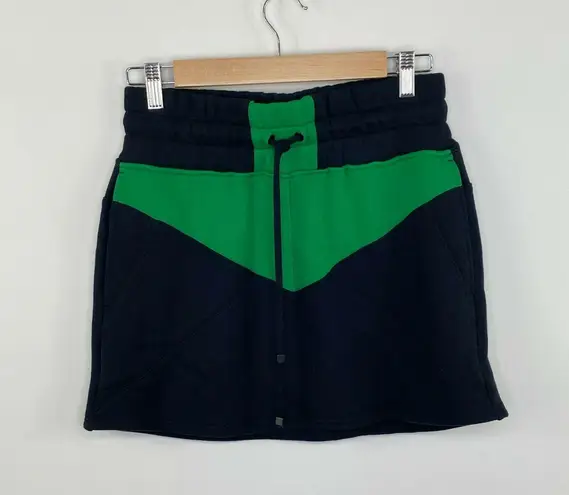 Koral Serein Matte Black Green Drawstring Mini Skirt Women's Size Small S