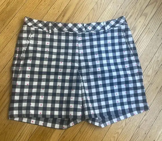 Lady Hagen Women’s Golf Shorts Size 16 Blue White Check Plaid Polka Dot Stretch