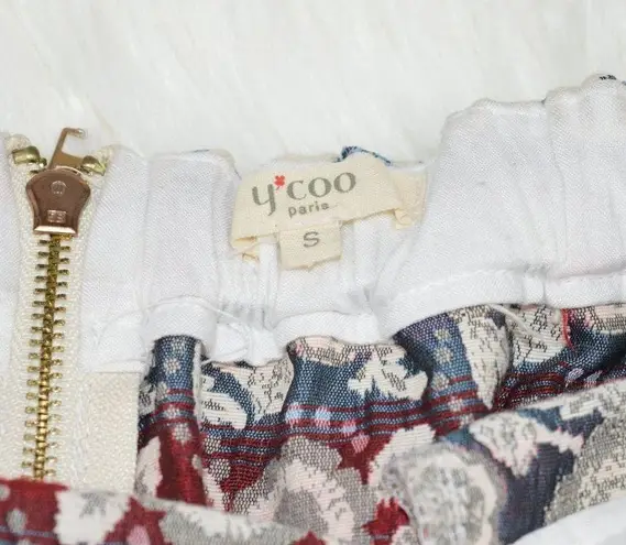 Y’COO PARIS | Floral Mini Skirt Flowers Size Small Red